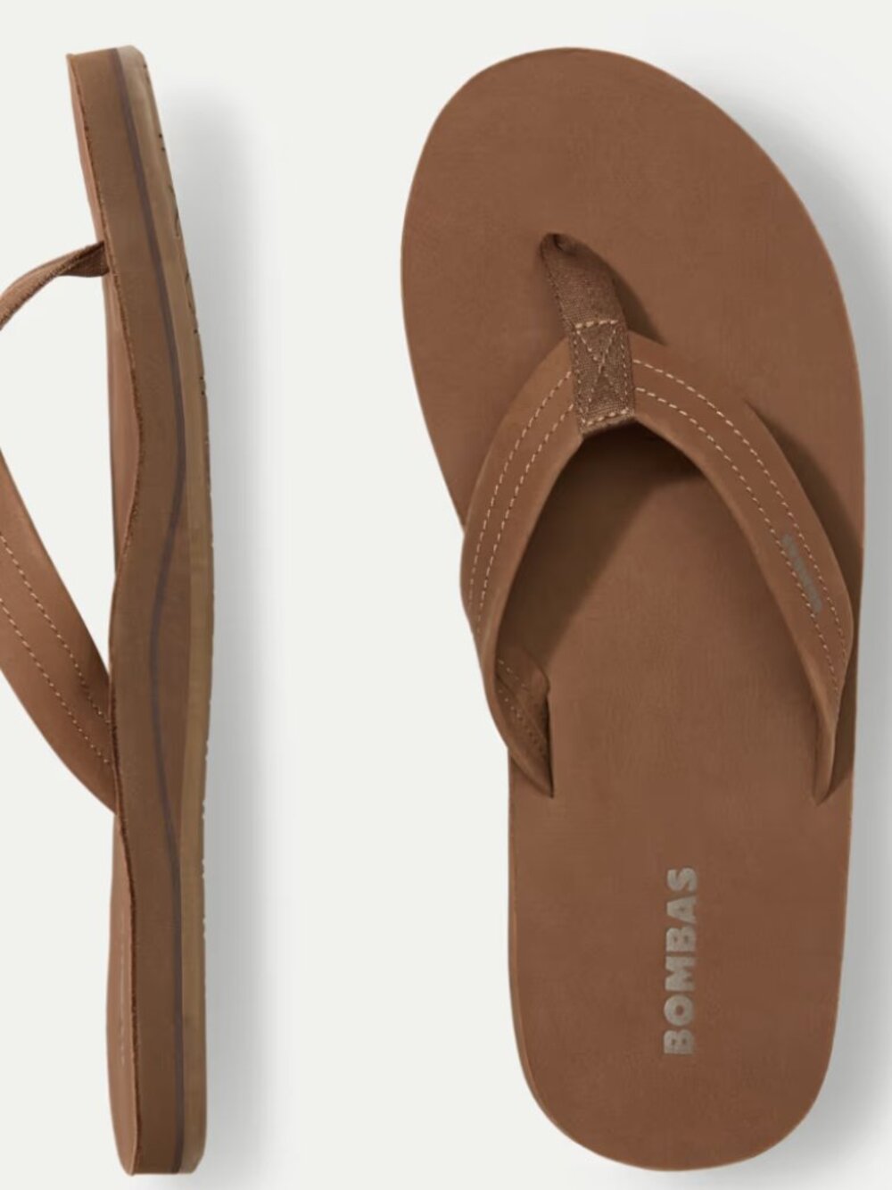 Bombas Sunrise Leather Flip Flop NEW Camel Brown